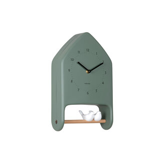 Karlsson Wall Clock Love Birds - green