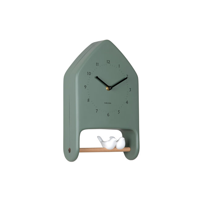 Karlsson - Wall Clock Love Birds - green