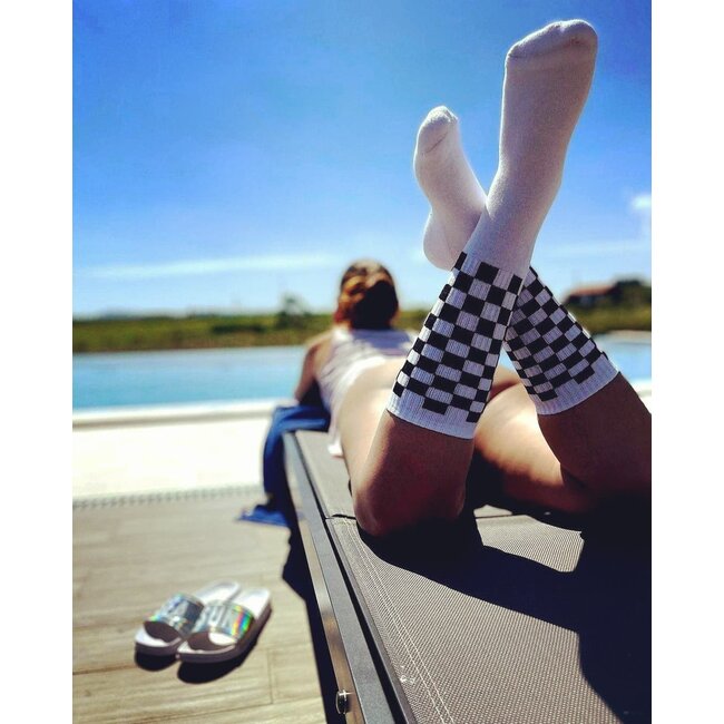 Pegada Socks - Sports Socks Old School - with chequerboard pattern