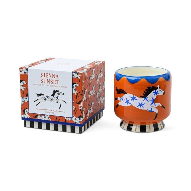 Paddywax - Geurkaars A Dopo Horse - zeezout, katoenbloesem, amber (sweet) - keramiek 227 gr.