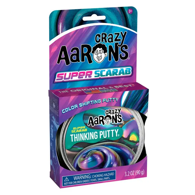 Crazy Aaron's Thinking Putty Super Scarab - meerkleurige silicone zintuiglijke klei - anti-stress feel good fidget