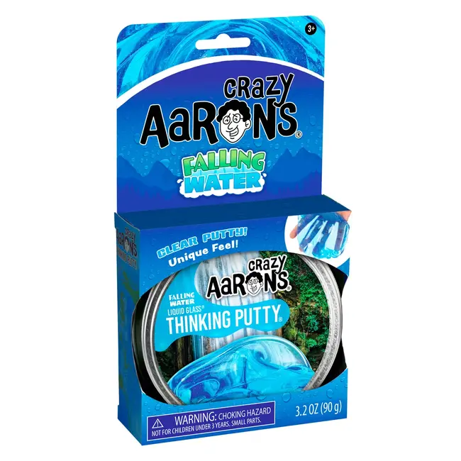 Crazy Aaron's Thinking Putty Falling Water Liquid Glass - blauw doorzichtige silicone zintuiglijke klei - anti-stress feel good fidget