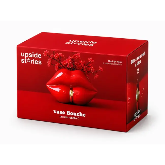 Upside Stories - Vaas Bouche Rebelle - Lippen Vaas - kan staan of hangen