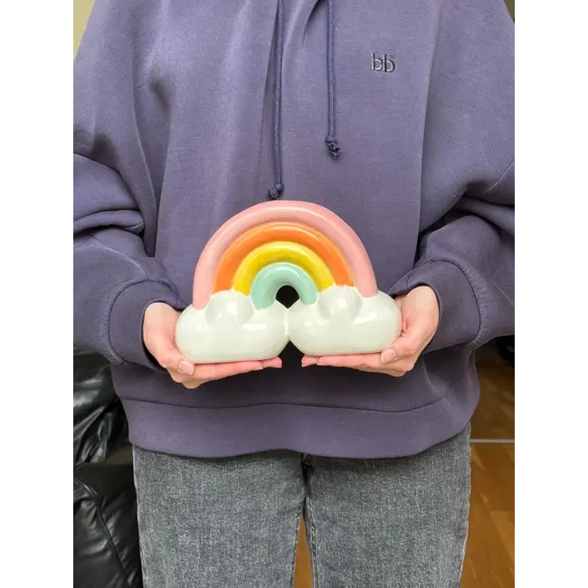 Upside Stories - Vase Rainbow Above the Clouds - can stand or hang