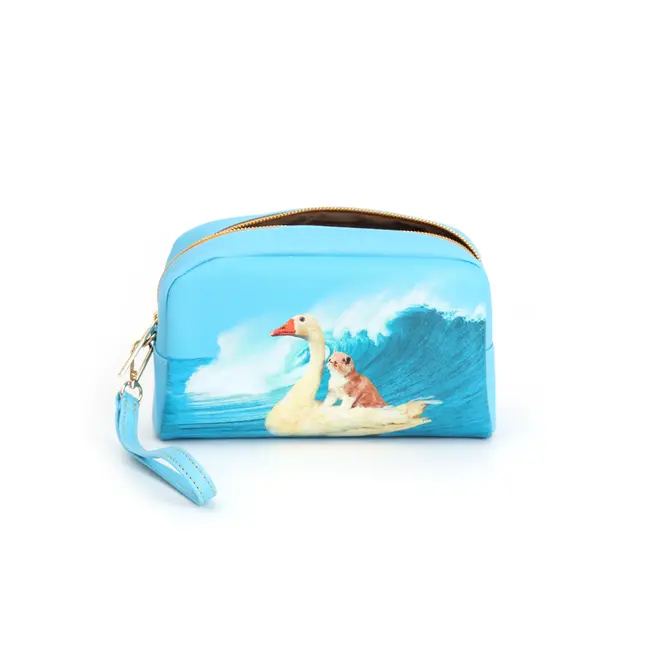 Seletti – Kulturbeutel – Kosmetiktasche Pets - Surf Buddies Katze und Schwan