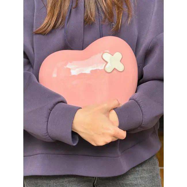 Upside Stories - Vaas Fragile Heart with Love Patch - Kwetsbaar Hart met Liefdespleister- kan staan of hangen
