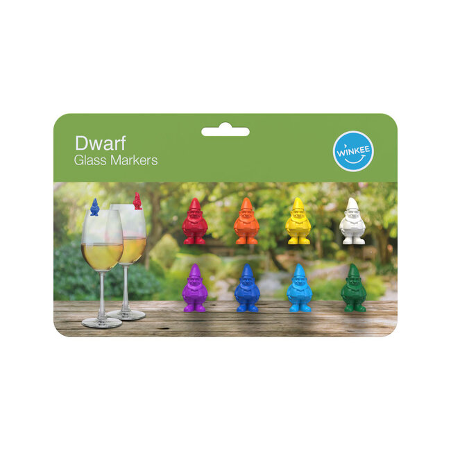 Winkee - Glasmarkeerders Dwergen - set van 8