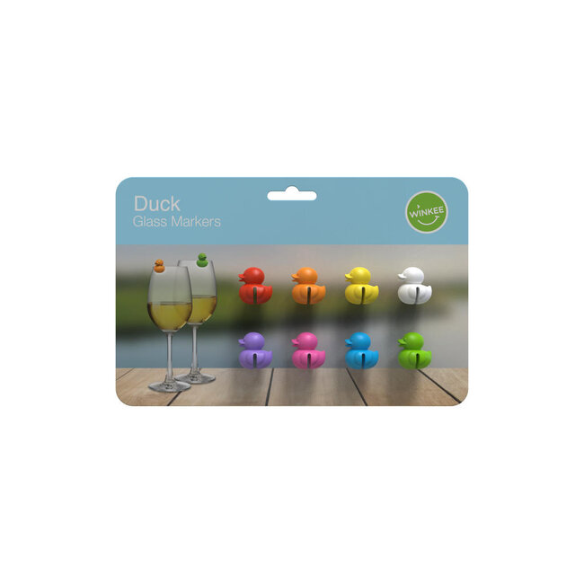 Winkee - Glasmarkeerders Eendjes - set van 8
