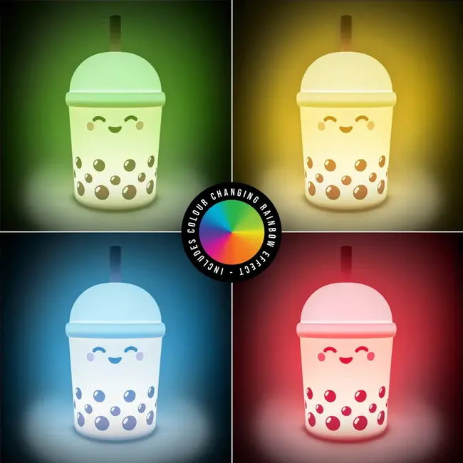 Gift Republic - Lampe de Table Bubble Tea - rechargeable par USB - soft touch - colour changing