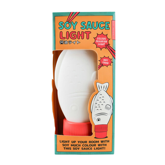 Gift Republic - Lampe de Table Sauce Soja Poisson - Rechargeable par USB - couleurs changeantes - soft touch