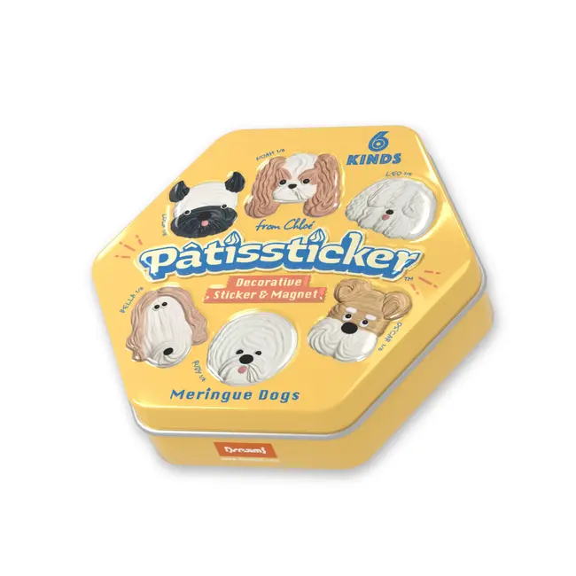 Pâtissticker - Meringue Dogs Serie - decoratieve sticker & magneet