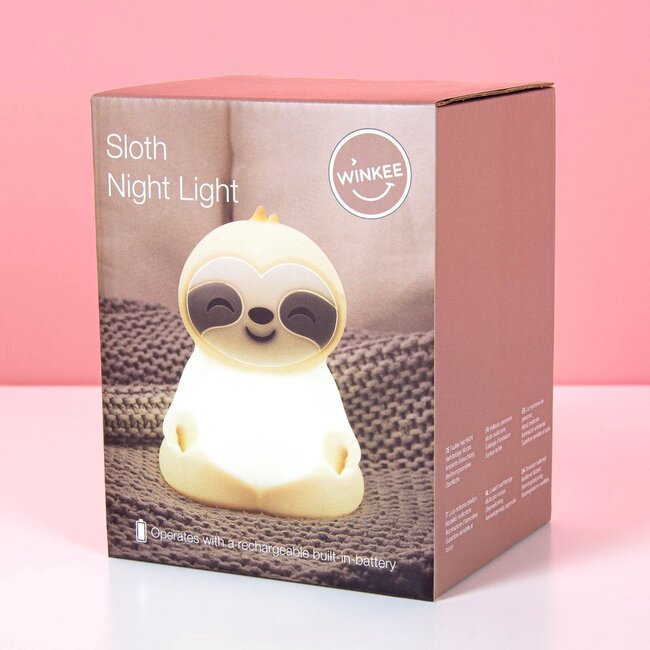 Winkee - Night Light Sloth - rechargeable - touch control - color changing