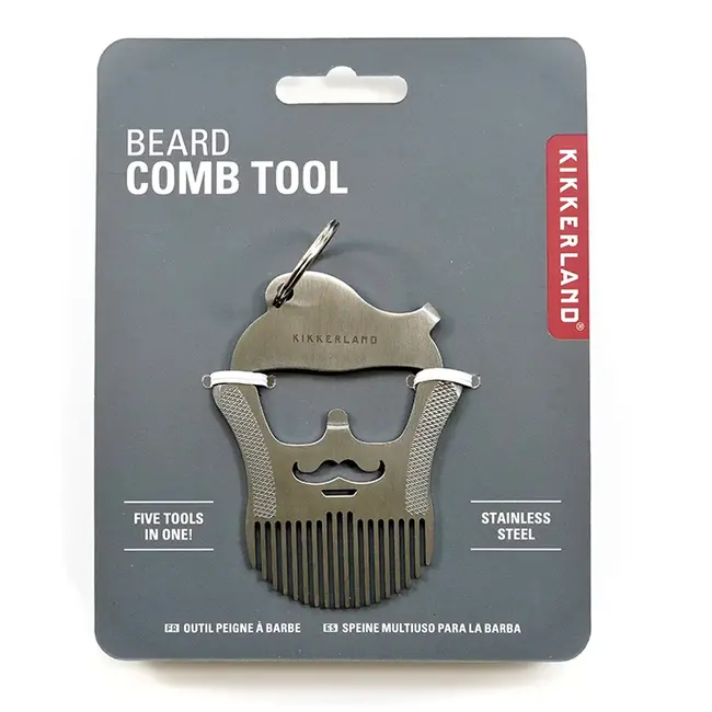 Kikkerland - Beard Comb Multi Tool & Keychain