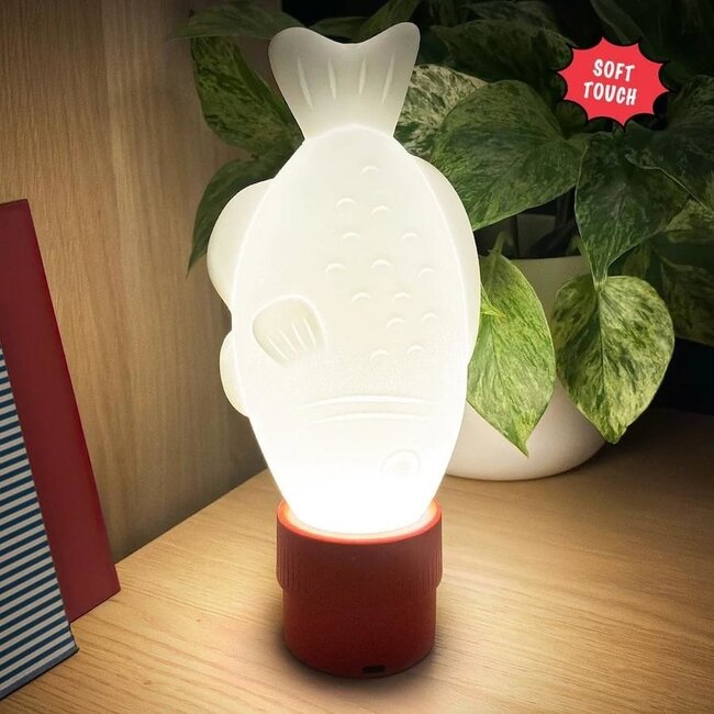Gift Republic - Lampe de Table Sauce Soja Poisson - Rechargeable par USB - couleurs changeantes - soft touch