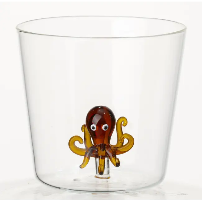 i-total - Verre avec avec figurine en verre Octopus