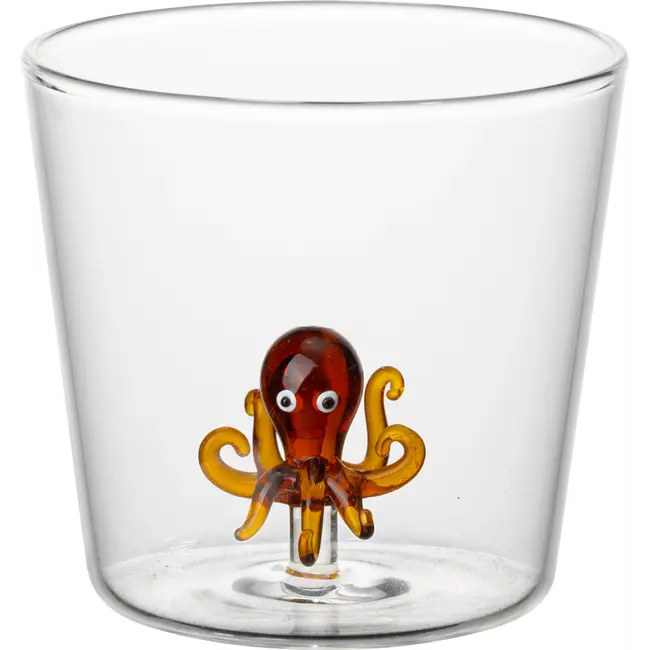 i-total - Verre avec avec figurine en verre Octopus
