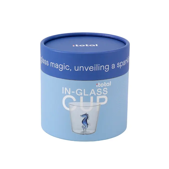 i-total - Verre avec avec figurine en verre Hippocampe