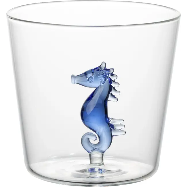 i-total - Glas met glazen figuurtje Zeepaardje