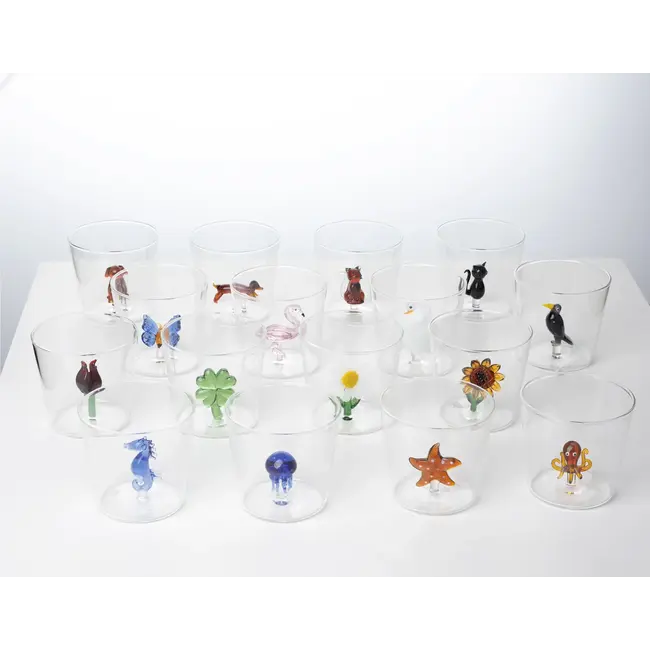 i-total - Glass with glass figurine Sunflower