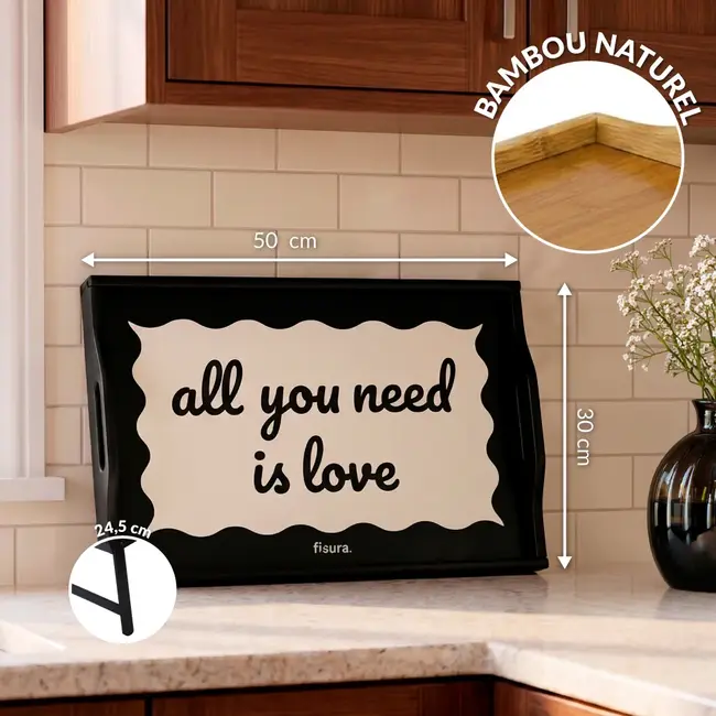Dienblad All You Need Is Love - opklapbaar