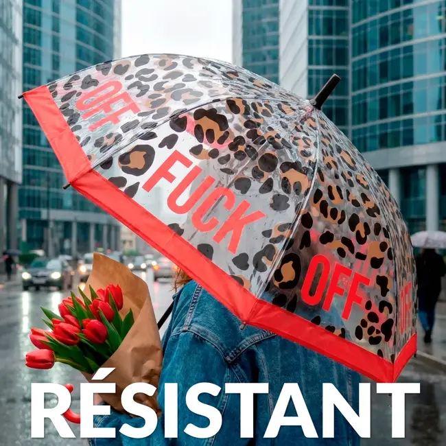 Fisura - Regenschirm Fuck Off - transparent