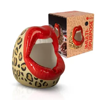 Fisura Aschenbecher Rote Lippen Leopard