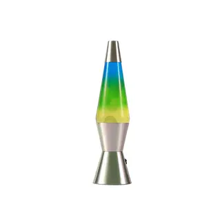 i-total Lampe à lave LED Spaceship - chrome - jaune/bleu