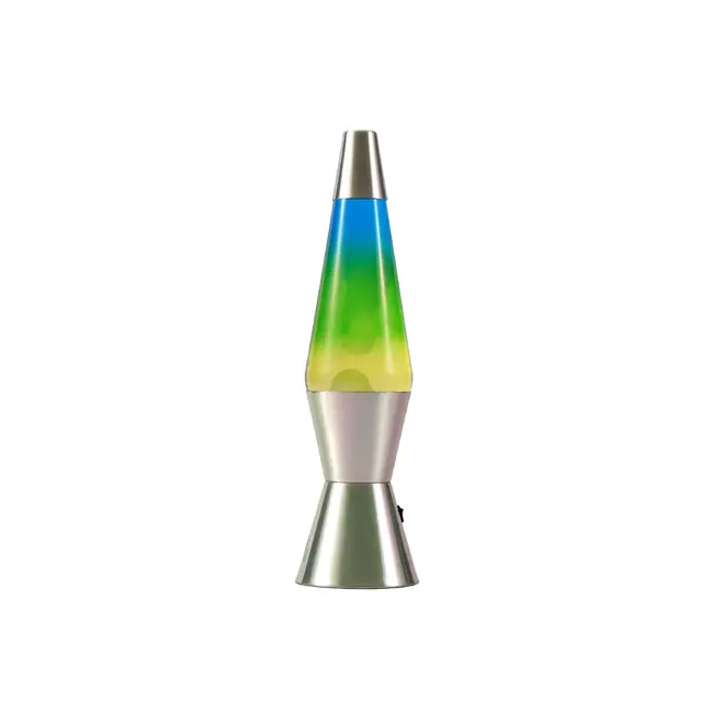 i-total LED-Lavalampe Spaceship - Chrom - Gelb/Blau