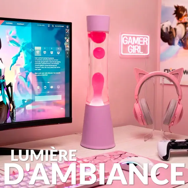 Fisura - LED Lava Lamp Pink