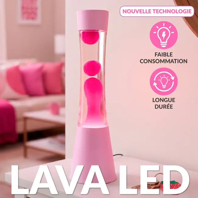Fisura - LED Lava Lamp Pink - roze