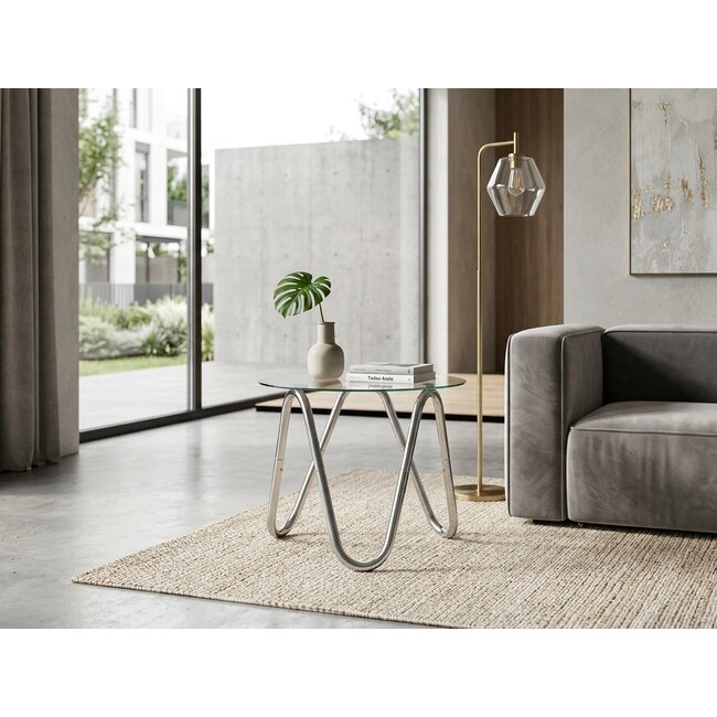 Leitmotiv - Table d'appoint Ventana Round Chrome