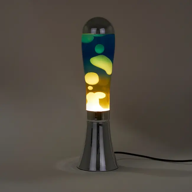Balvi - Lampe à Lava Magma Sunrise - jaune/bleu - base argent
