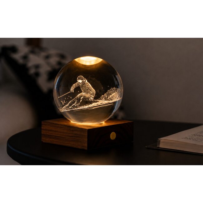 Gingko – Amber Crystal Ball Night Light – Ski Adventure