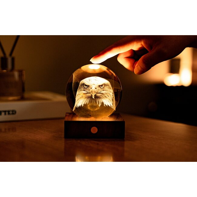 Gingko – Amber Crystal Ball Night Light –  Adler