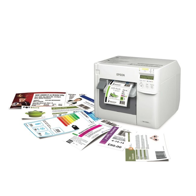 Epson C3500 met USB en Ethernet (Starterkit met etiketten en inkt)