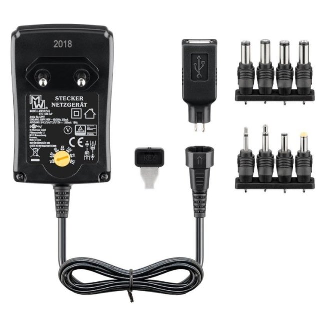 Euro-Label  Universele AC - DC adapter - 1500mA ( 3 - 12 volt)