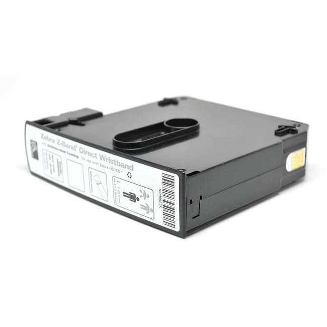 6 rollen van 200 stuks - Zebra Z-Band Direct Thermal Label - 25x279mm Wit Polypropyleen