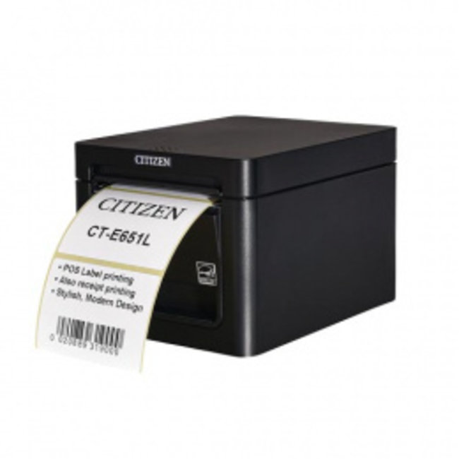 Citizen printers Citizen CT-E651L, 8 dots/mm (203 dpi), cutter, USB, zwart