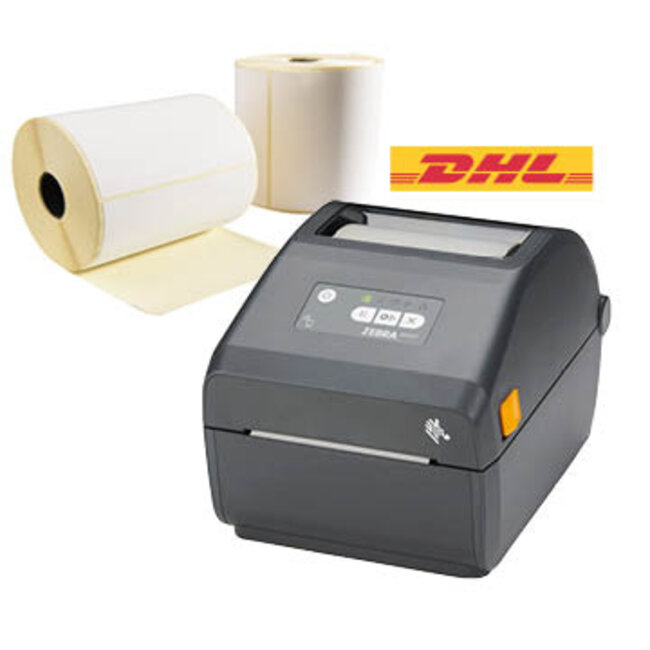 Zebra DHL Starterspakket | Zebra ZD421D Labelprinter + 12 rollen DHL etiketten
