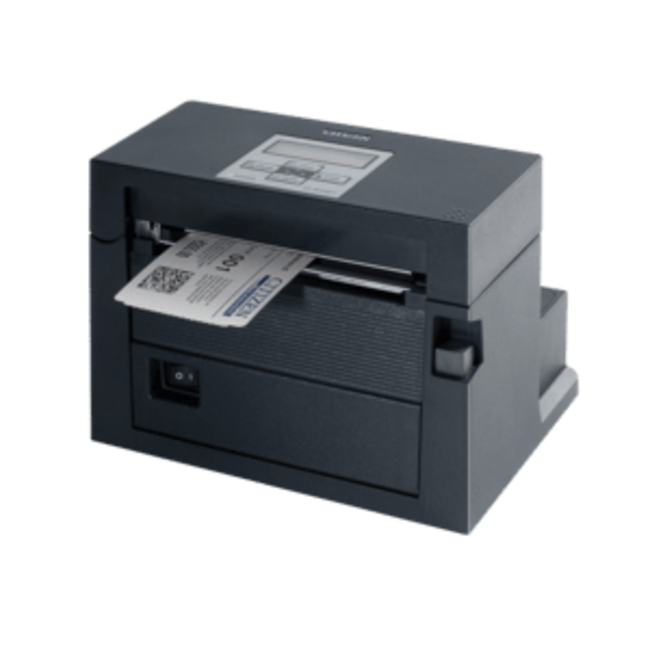 Citizen printers label printer, direct thermal, resolution: 8 dots/mm (203 dpi), print width (max.): 104 mm, 150 mm/s, USB, RS232 (25 pin), emulation: ZPLII, Datamax, incl.: power cable (EU), order separately: interface cable
