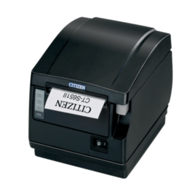 Citizen printers bonprinter , direct thermisch, 8 dots/mm (203 dpi), variable papierbreedte (58/60/80/82.5mm), printbreedte (max.): 80 mm, diameter rol (max.): 83mm, 220mm/s, afsnijdmechanisme, ESC/POS, incl.: voeding, netsnoer, bonrol, driver CD, QSG, apart bestellen, in