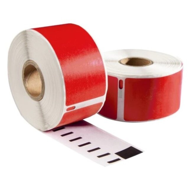 Dymo 99012 Rood compatible labels, 89 mm x 36 mm, 260 etiketten, permanent