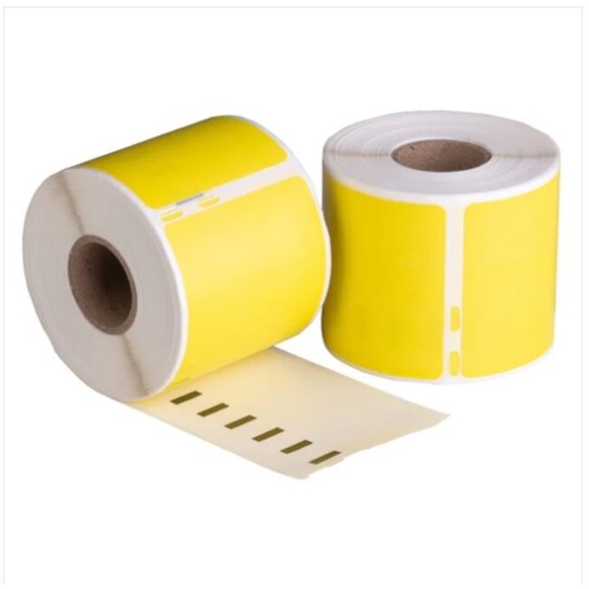Dymo 99014 Geel compatible labels, 101 mm x 54 mm, 220 etiketten, permanent