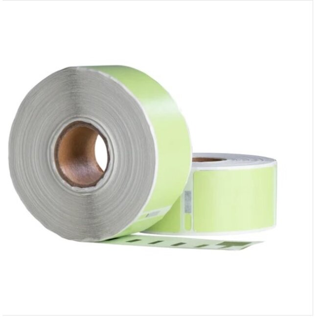 Dymo 99010 groen compatible labels, 89 mm x 28 mm, 260 etiketten, permanent