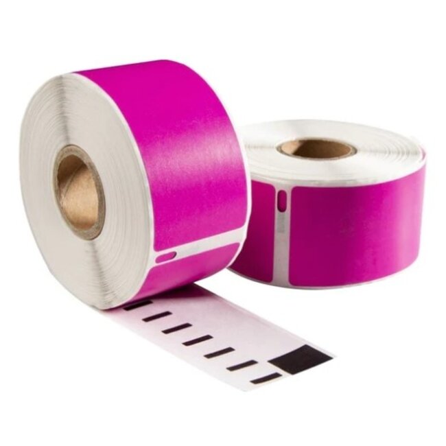 Dymo 99010 roze compatible labels, 89 x 28 mm, 130 etiketten, permanent