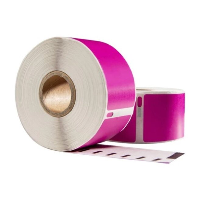 Dymo 99010 roze compatible labels, 89 x 28 mm, 130 etiketten, permanent