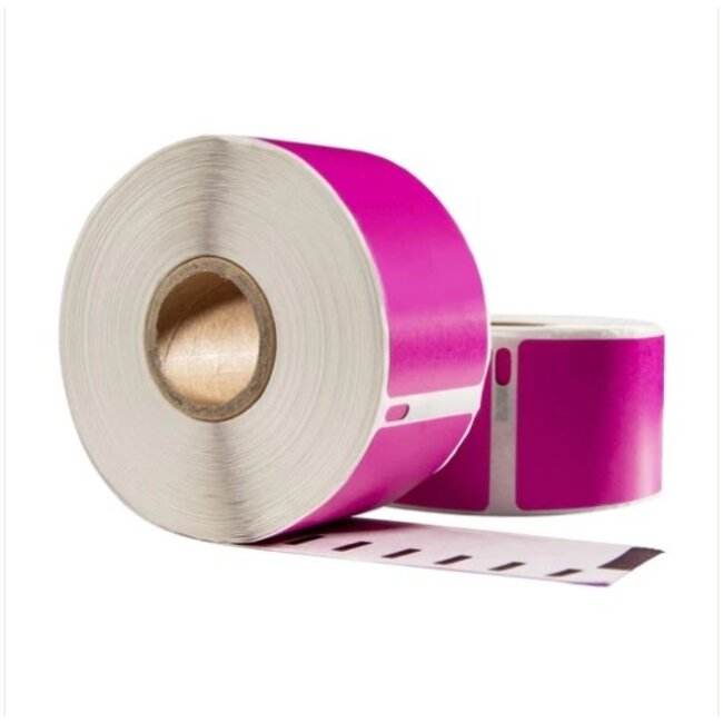 Dymo 99012 roze compatible labels, 89 x 36 mm, 260 etiketten, permanent