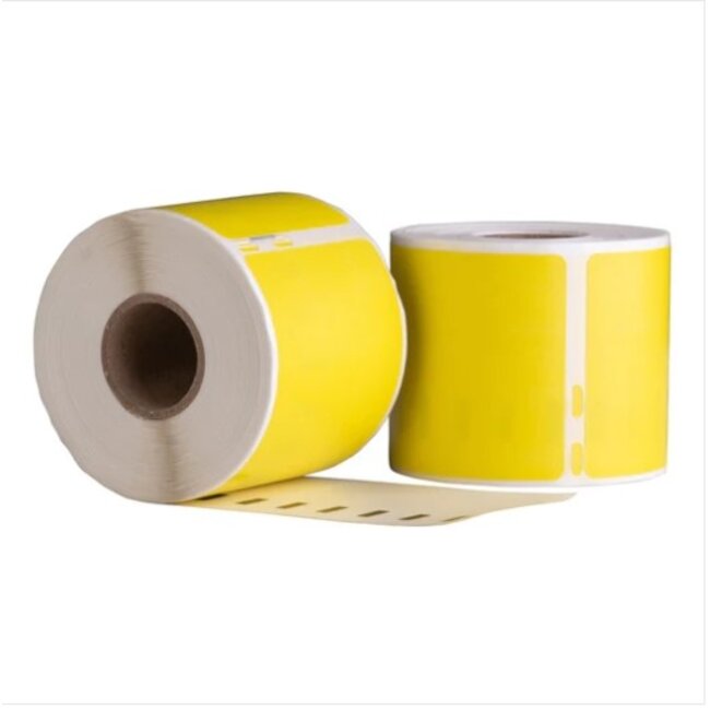 Dymo 11354 Geel compatible labels, 57 mm x 32 mm, 1000 etiketten, permanent