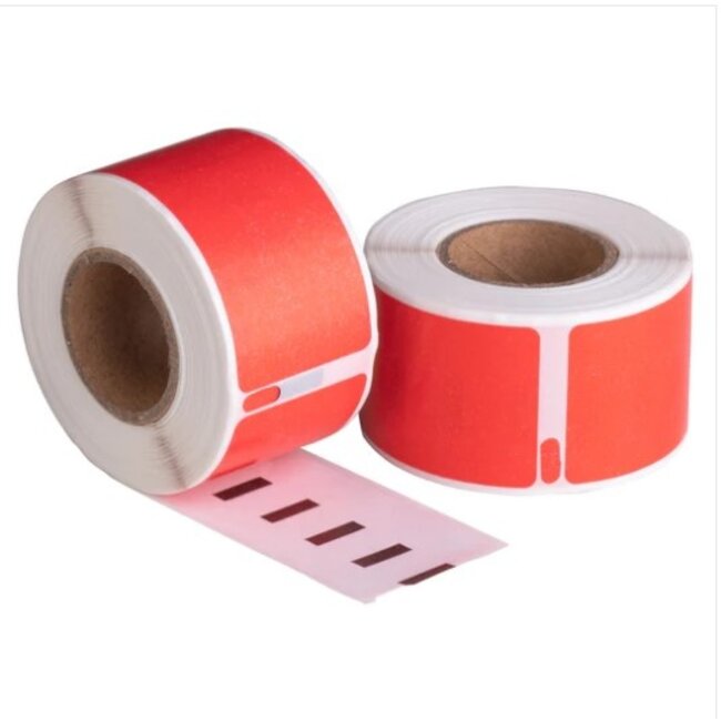 Dymo 99010 Rood compatible labels, 89 mm x 28 mm, 130 etiketten, permanent