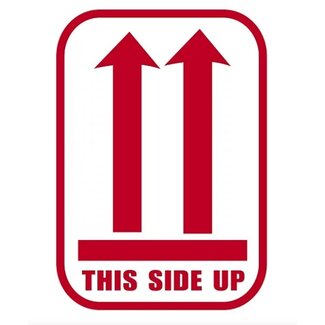 Euro-Label  Rol met 500 stickers "This side up" (Rood/Wit) Euro-Label  Rol met 500 stickers "This side up" (Rood/Wit)